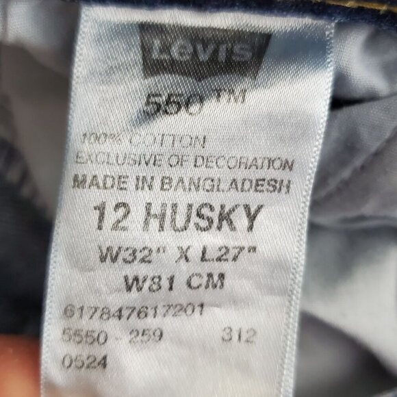 Levis 550 Boys Relaxed Fit Jeans Size 12 Husky W32 x L27 Blue Denim - Picture 6 of 9